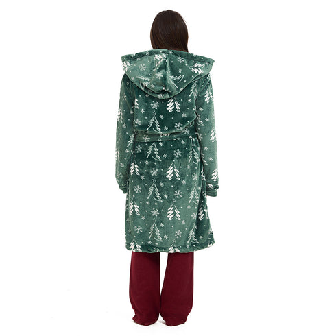 Snuggs Blanket Robe Green Tree Christmas